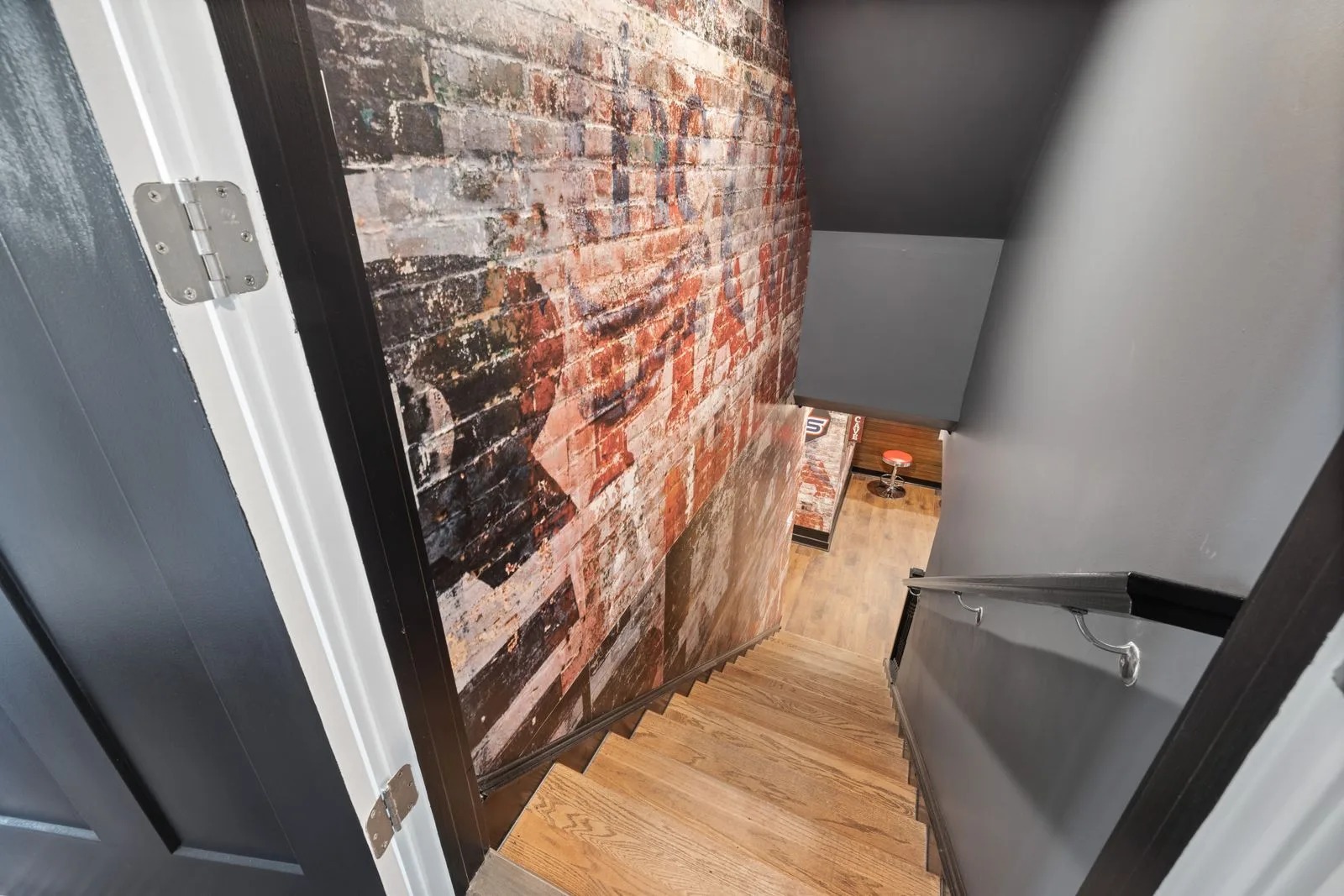 A stairway leading to a basement